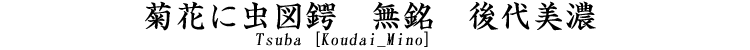 菊花に虫図鍔　無銘　後代美濃 Tsuba [Koudai_Mino]