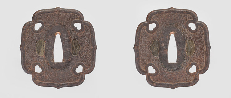 四方猪目透鐔　銘　尾州住則亮作 Tsuba [Norisuke]