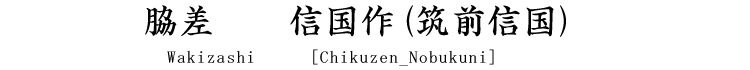 脇差　信国作(筑前信国) Wakizashi [Chikuzen_Nobukuni]